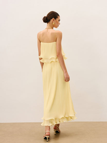 Liora | Pleated Ruffle Two-Piece Set