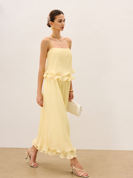 Liora | Pleated Ruffle Two-Piece Set