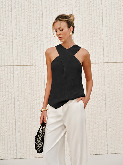 Viora | Cross Neck Top