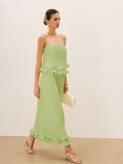 Liora | Pleated Ruffle Two-Piece Set