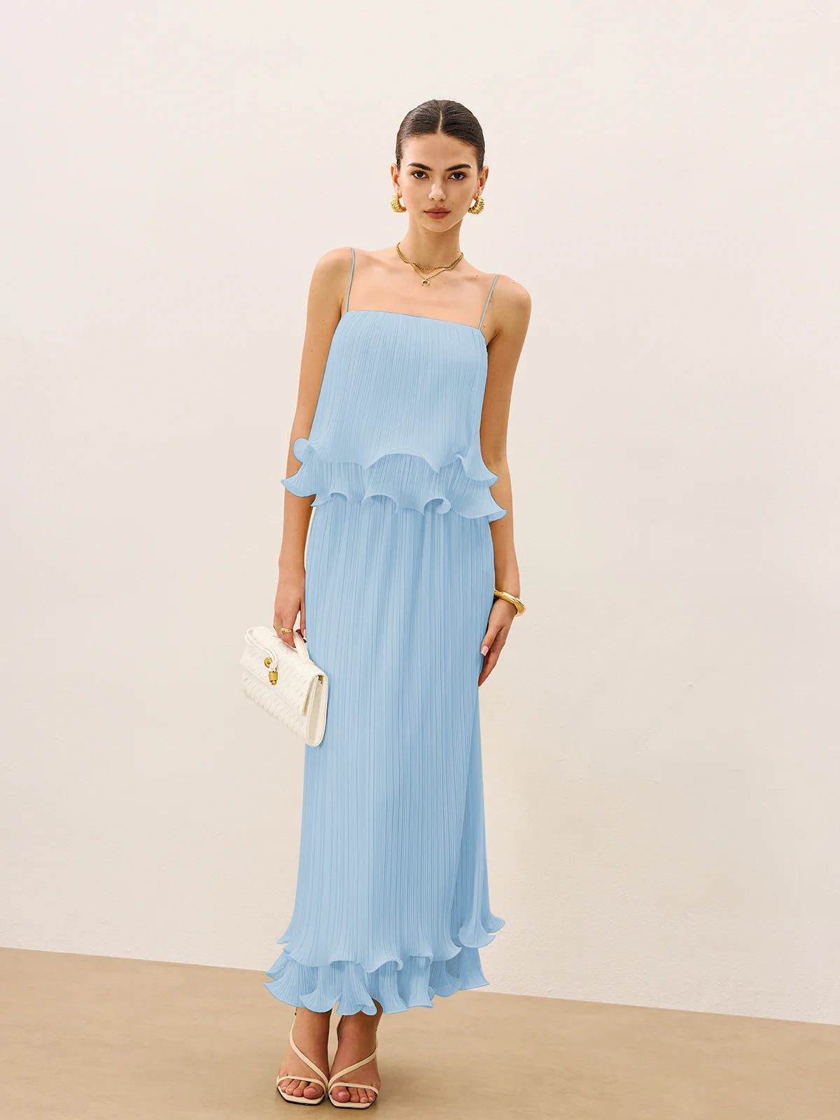 Liora | Pleated Ruffle Two-Piece Set