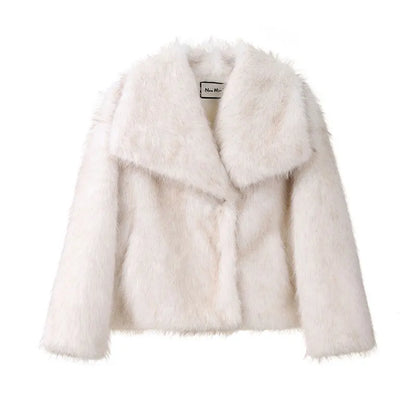 Fur Luxe | Women's Gradient Fluffy Faux Fur Coat